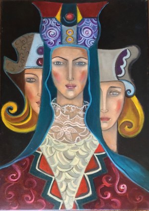 Krystyna Ruminkiewicz, TAKA JEDNA Z TAKIMI DWOMA,50 x 70 cm