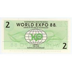 Australia 2 Expo Dollars 1988 World Expo 88 Promotional Note