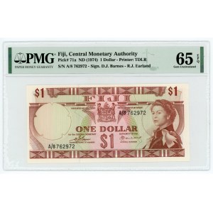 Fiji 1 Dollar 1974 (ND) PMG 65 EPQ