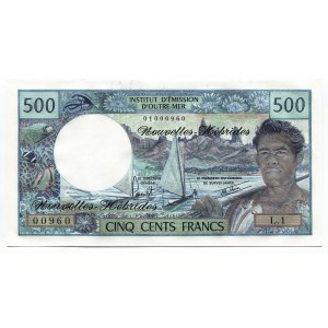 New Hebrides 500 Francs 1979 (ND)