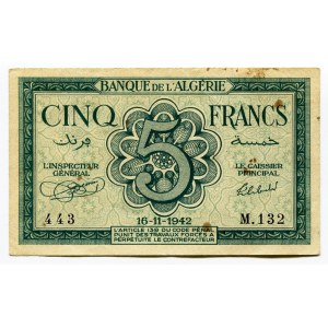 Algeria 5 Francs 1942