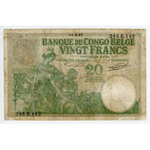 Belgian Congo 20 Francs 1937