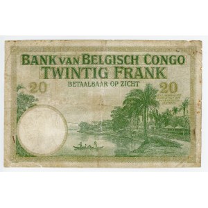 Belgian Congo 20 Francs 1937