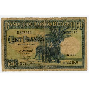 Belgian Congo 100 Francs 1951
