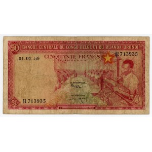 Belgian Congo 50 Francs 1959