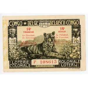 Belgian Congo Colonial Lottery Ticket 11 Francs 1946