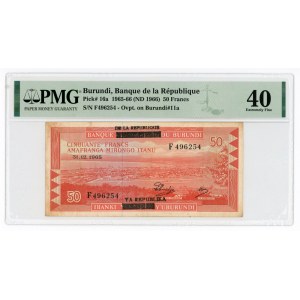 Burundi 50 Francs 1965 - 1966 (ND) PMG 40