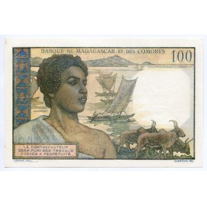Comoros 100 Francs 1963 (ND) Overprint