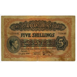 East Africa 5 Shillings 1941