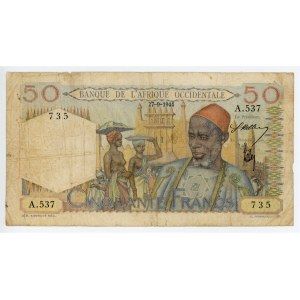 French West Africa 50 Francs 1944