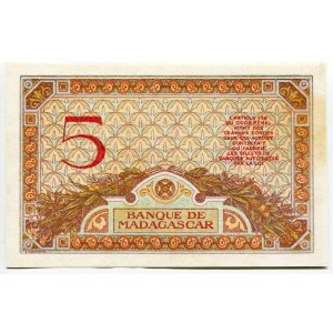 Madagascar 5 Francs 1937 - 1947 (ND)