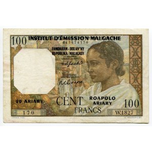 Madagascar 100 Francs / 20 Ariary 1961 (ND)