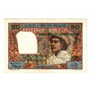 Madagascar 50 Francs / 10 Ariary 1964 - 1970 (ND)