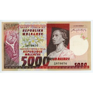 Madagascar 5000 Francs / 1000 Ariary 1974 - 1975 (ND)