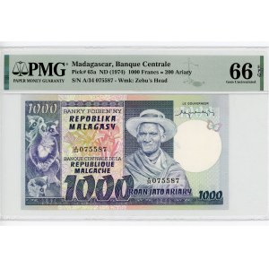 Madagascar 5000 Francs / 1000 Ariary 1983 - 1987 (ND) PMG 66