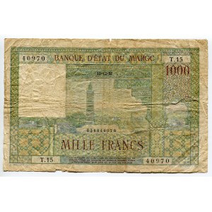 Morocco 1000 Francs 1952