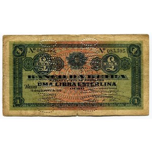 Mozambique Banco da Beira 1 Libra 1919 Cancelled Note