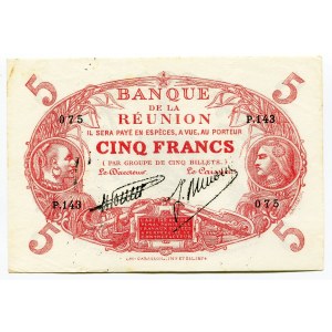 Reunion 5 Francs 1912 - 1944 (ND)