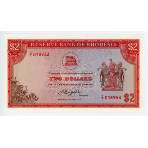 Rhodesia 2 Dollars 1977 Replacement