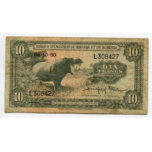 Rwanda - Burundi 10 Francs 1960