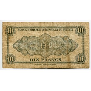 Rwanda - Burundi 10 Francs 1960