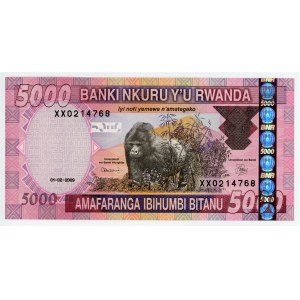 Rwanda 5000 Francs 2009 Replacement