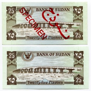 Sudan 2 x 25 Piastres 1981 Issued & Speicmen