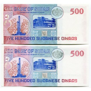 Sudan 2 x 500 Dinars 1998 Issued & Speicmen
