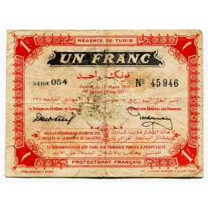 Tunisia 1 Franc 1919