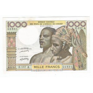 West African States Ivory Coast 1000 Francs 1959 - 1981 (ND) A