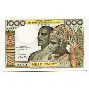 West African States Ivory Coast 1000 Francs 1977 (ND) A