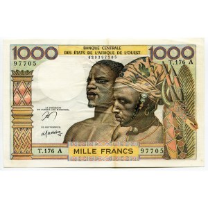 West African States Ivory Coast 1000 Francs 1959 - 1965 (ND)