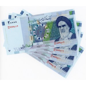 Iran 4 x 20000 Rials 2009 Consecutive Numbers