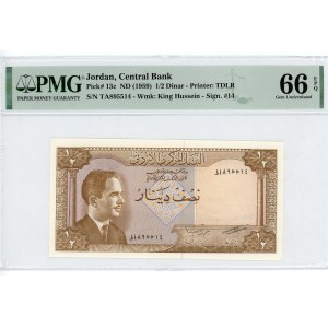 Jordan 1/2 Dinar 1959 (ND) PMG 66