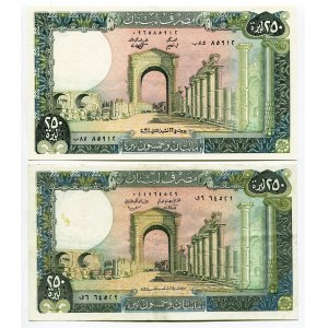 Lebanon 2 x 250 Livres 1978 - 1986