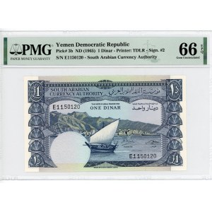 Yemen 1 Dinar 1965 (ND) PMG 66