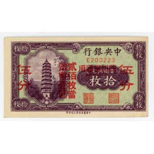 China Central Bank of China 10 Coppers 1928 (ND)