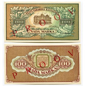 Estonia 100 Marka 1923 Proof Face & Back