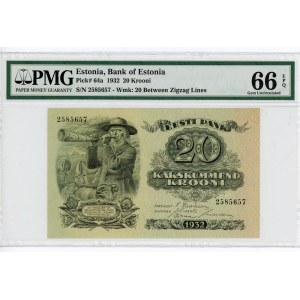 Estonia 20 Krooni 1932 PMG 66