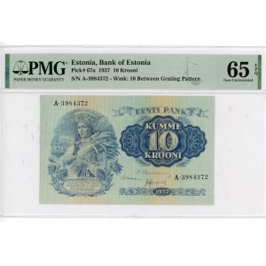 Estonia 10 Krooni 1937 PMG 65