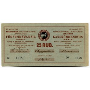Estonia Port Kunda 25 Roubles 1941