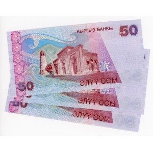 Kyrgyzstan 3 x 50 Som 2002