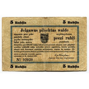 Latvia Jelgawa 5 Rubli 1915
