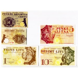 Lithuania Lot of 5 Banknotes 1989 5 Pcs