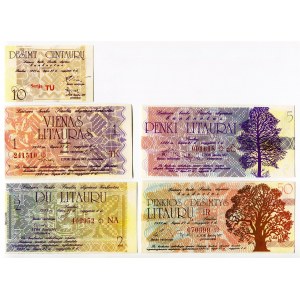 Lithuania Lot of 5 Banknotes 1991 5 Pcs