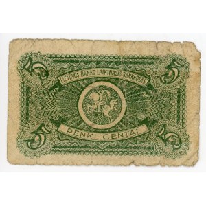 Lithuania 5 Centai 1922