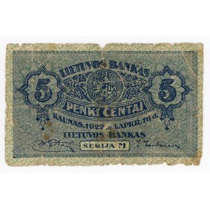 Lithuania 5 Centai 1922