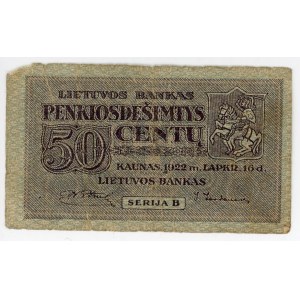 Lithuania 50 Centu 1922