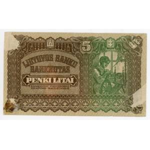 Lithuania 5 Litai 1922 Specimen