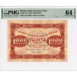 Russia - RSFSR 1000 Roubles 1923 PMG 64